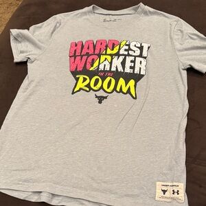 Under Armour Gray Tee with Bold Graphic youth medium